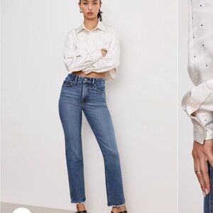 Good American Soft tech straight jeans